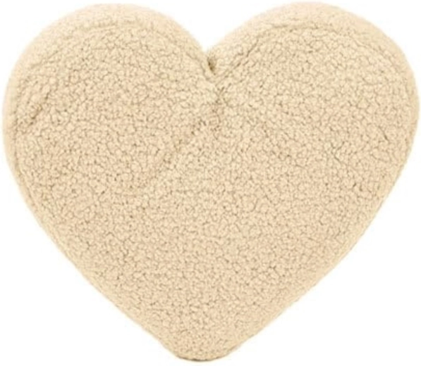 Mealini plush heart pillow, cream