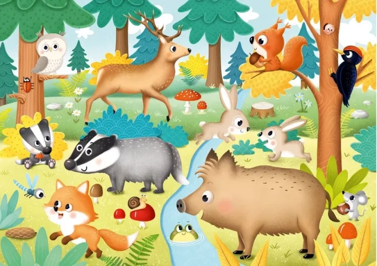 Puzzle šumske životinje XL 15 dijelova DINO