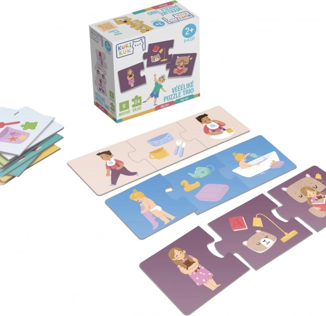 Véééliké puzzle trio Moj dan edukativna slagalica