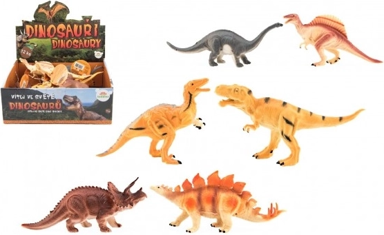 Plastične figurice dinosaura 16-18 cm s mješavinom vrsta, 12 komada u kutiji
