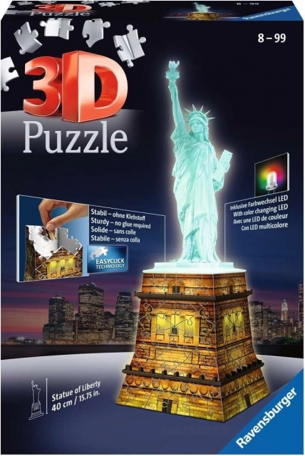 Svjetleća 3D slagalica Kip slobode Noćna edicija 108 dijelova