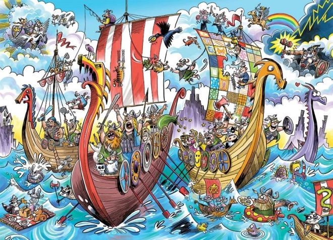 Puzzle DoodleTown: Vikinška Ekspedicija 1000 Komada