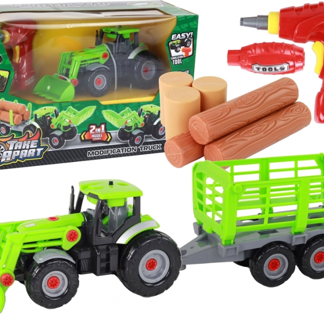 Traktor s prikolicom za DIY montažu s odvijačem
