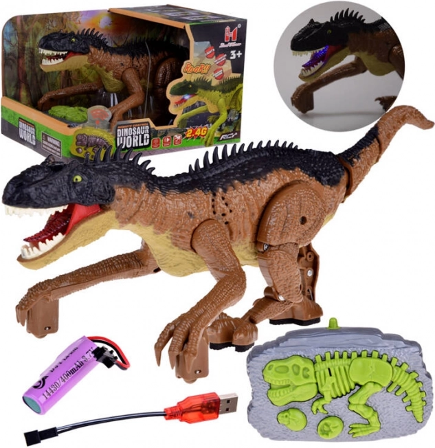 Smeđi dinosaurus igračka s daljinskim upravljanjem