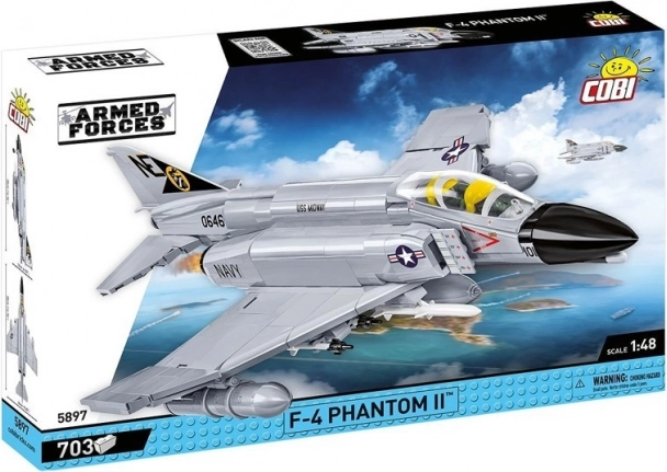 Konstrukcijski set F-4 Phantom II s 703 dijelova u mjerilu 1:48