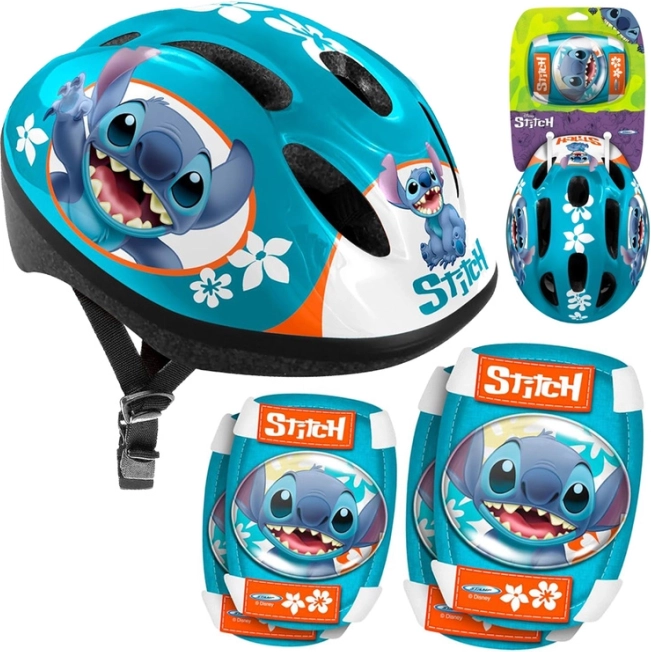 Zaštitni set s podesivom kacigom i štitnicima Disney STITCH