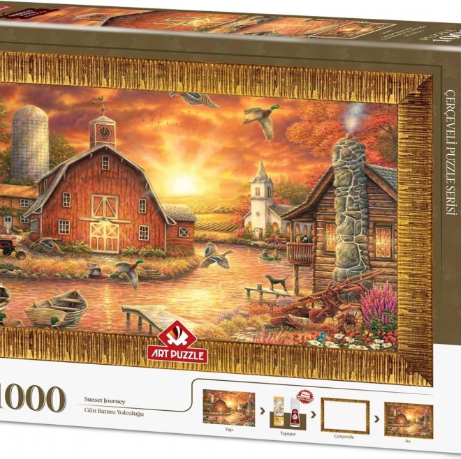ART PUZZLE Slagalica s okvirom i ljepilom 3v1 1000 dijelova – Za suncem