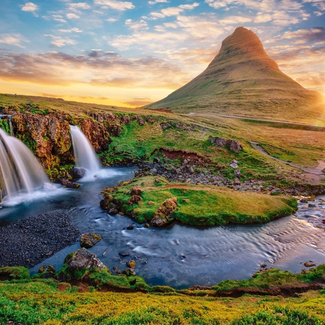 Puzzle Vodopad Kirkjufellsfoss, Island - 2000 dijelova