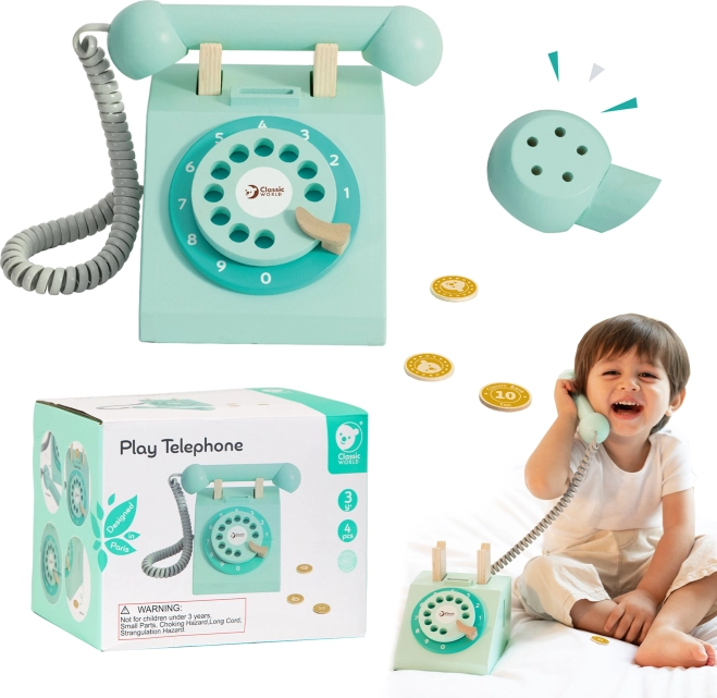 Klasični drveni telefon za djecu