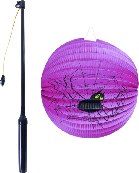 Halloween lampion pauk 25 cm sa svjetlećom palicom 50 cm
