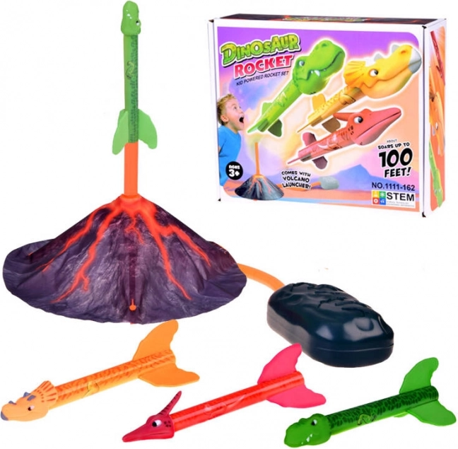Vulkanska izbacivačka set dinosaurovih raketa za djecu