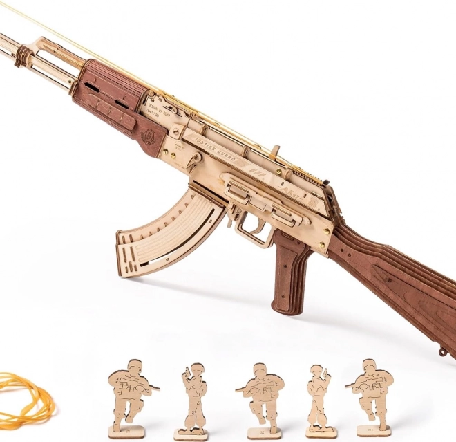 Robotime 3D drvena mehanička slagalica jurišna puška AK-47
