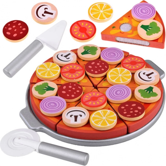 Drveni Pizza Set za Djecu s Odvojivim Dodacima