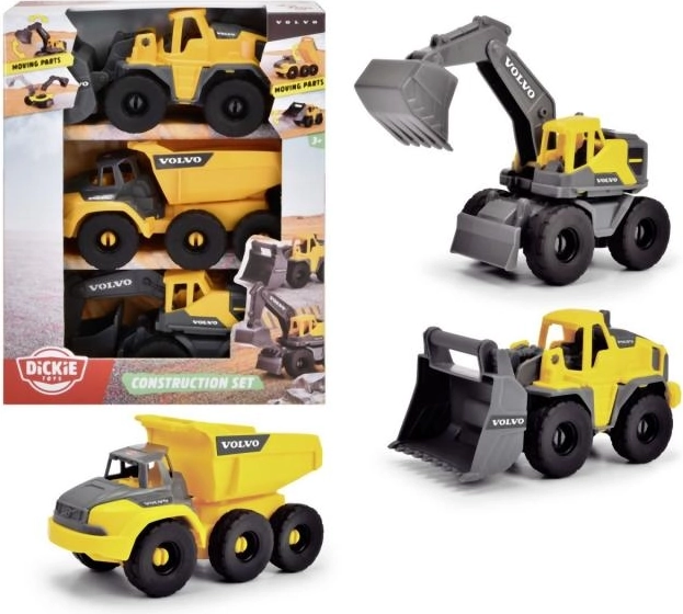 Građevinski set VOLVO – 3 građevinska stroja, 16 cm (1:36)