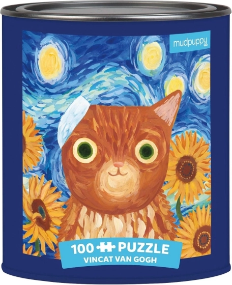 Puzzle Vincent van Gogh umjetničke mačke 100 komada u limenci