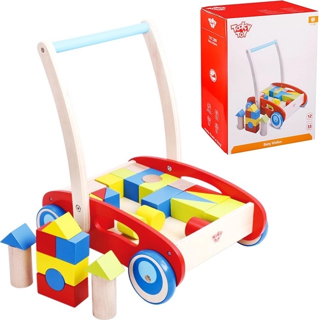 drveno hodalica gurajući vagon s kockama 23 kom TOOKY TOY
