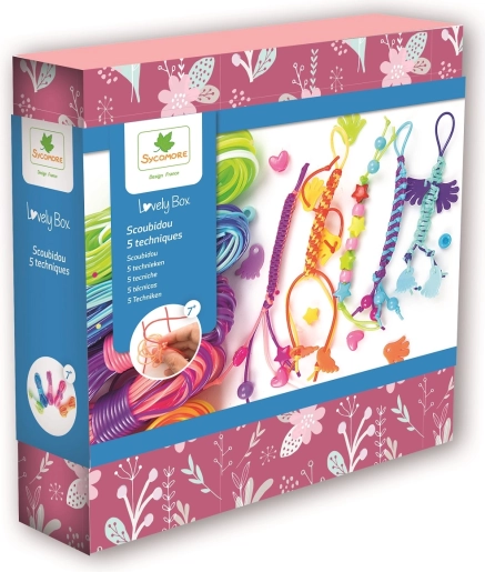 Lovely Box - Kreativni set Scoubidou - Zabavno pletenje od šarenih bužira