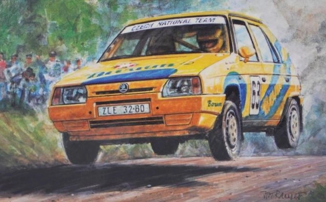 Model auta Škoda Favorit Rallye 96 u mjerilu 1:72
