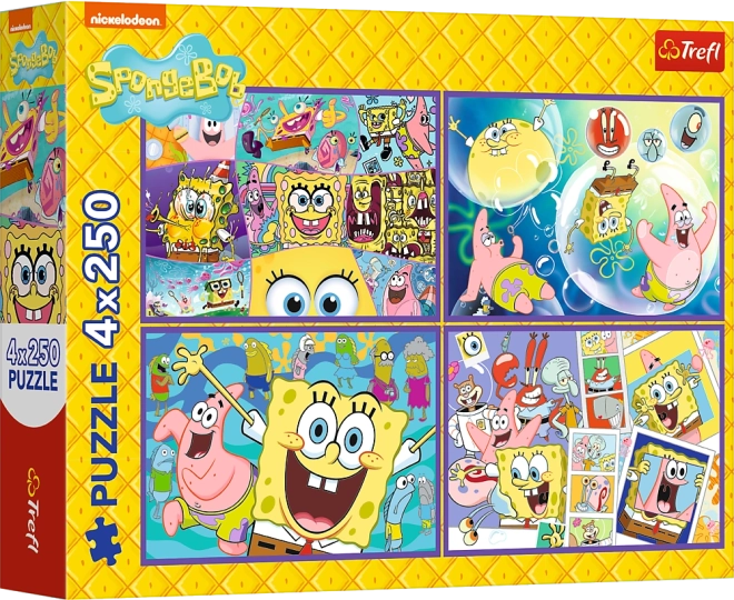Puzzle 4x250 Ludi svijet Spužva Boba