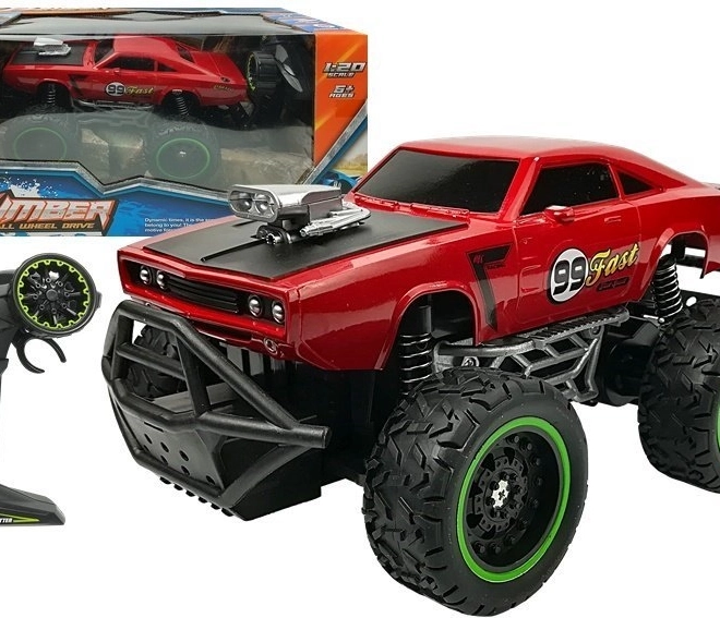 Crveni daljinski upravljani terenski auto R/C