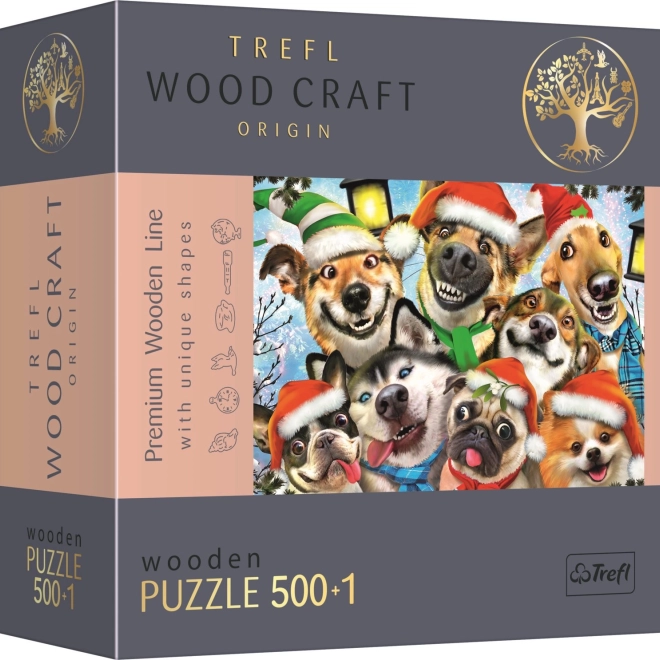 Drvene puzzle Božićni psi 501 dijelova
