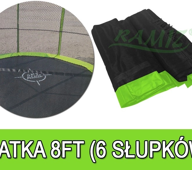 Zaštitna mreža za trampolin 244 cm (8 ft) sa 6 tunela SkyRamiz, zelena