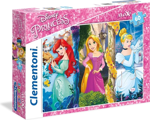 Puzzle Disney princeze: Ariel, Rapunzel i Pepeljuga MAXI 60 dijelova