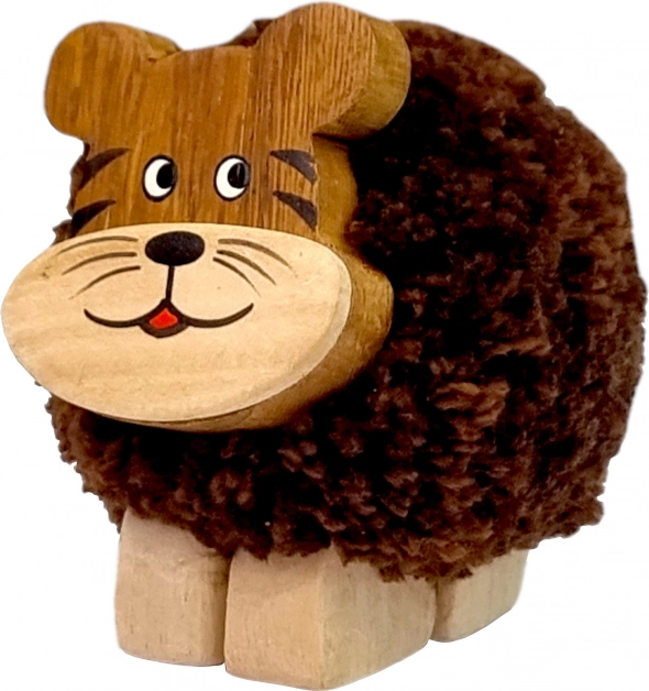 Drvena figurica XL Tigar s pomponom