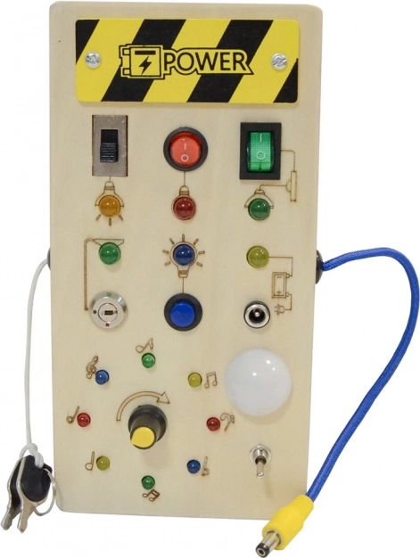 Drvena interaktivna LED busy ploča 2Kids Toys
