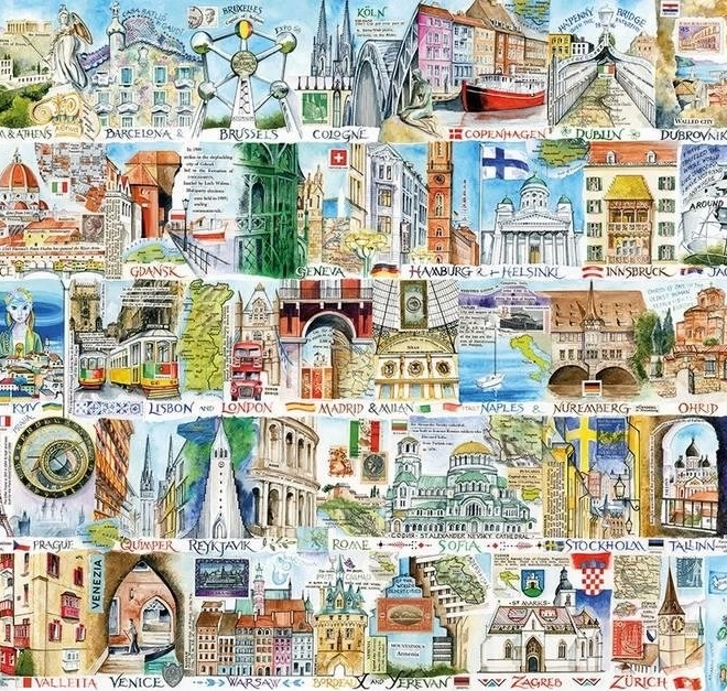 Gibsons Puzzle Europske znamenitosti 1000 dijelova
