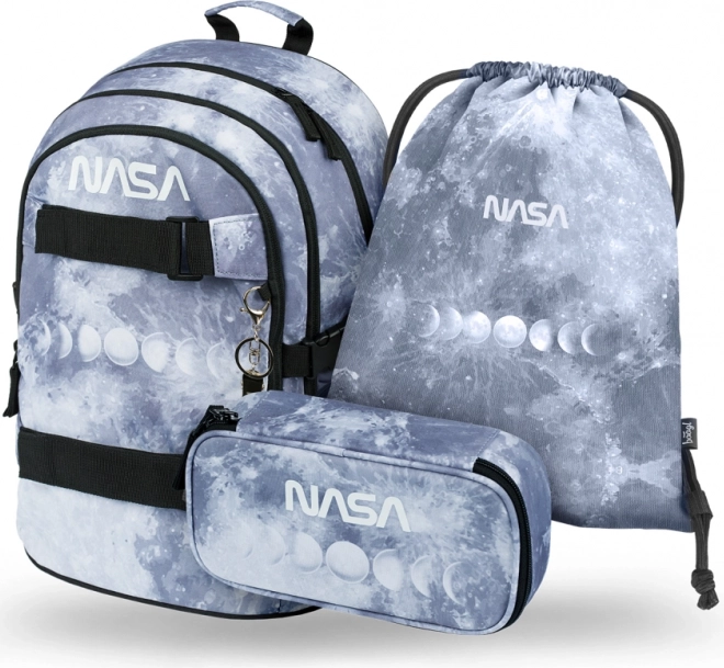 Baagl školski set NASA Grey – ruksak, pernica i vrećica