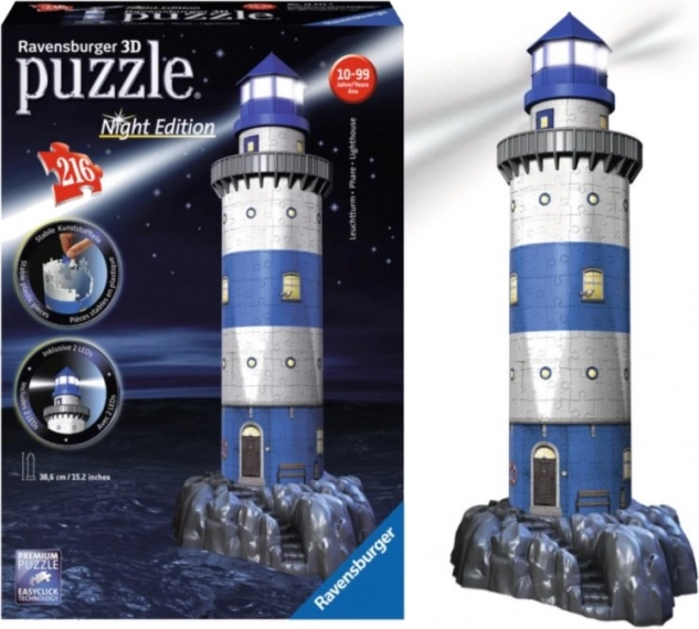 Ravensburger svjetleća 3D slagalica svjetionik noćno izdanje 216 dijelova