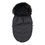 Dječji zimski ulošak s krznom tamno sivi