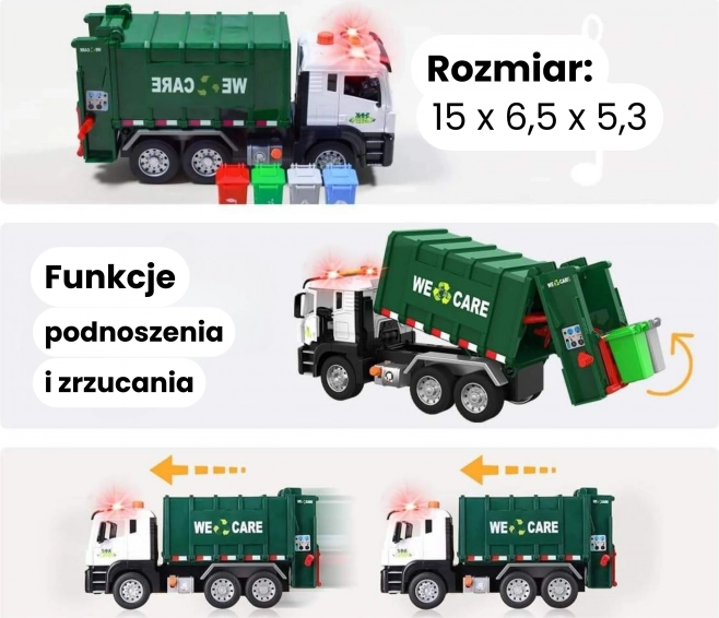 Interaktivni kamion za smeće Purifier 1:10 - Edukativna igračka za razvrstavanje otpada