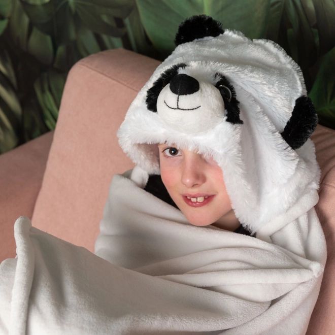 Cozy Noxxiez BL823 Panda - topla deka s kapuljačom s motivom životinje i džepovima u obliku šapa