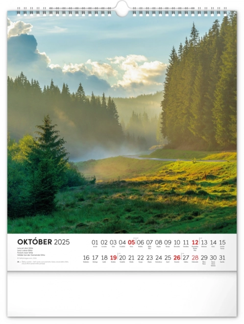 NOTIQUE Zidni kalendar Čarobna Slovačka 2025, 30 x 34 cm