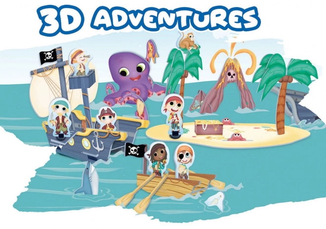 EDUCA 3D puzzle Gusarski otok 68 komada