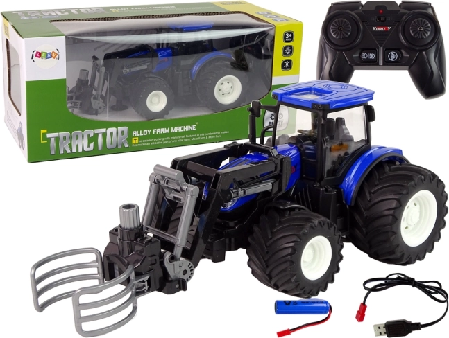ZRCALNI traktor na daljinsko upravljanje s hvataljkom – plavi