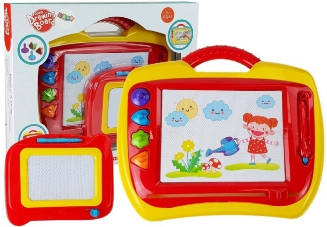 magnetična ploča za crtanje znikopis – set 2 kom, crveno‑žuta