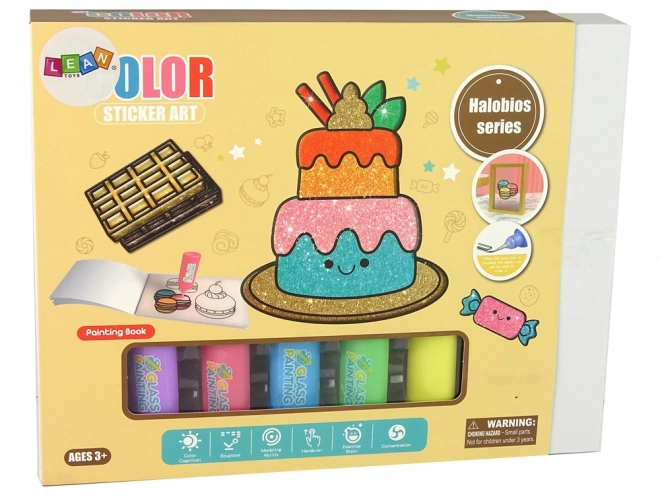 Set za oslikavanje stakla Slatkiši DIY 8 boja sa šljokicama
