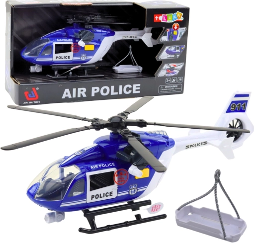 Policijski helikopter sa svjetlima i zvukovima 1:14 s kukom i nosilima