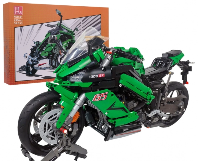 Set za izradu sportskog motocikla zelene boje s 2304 dijelova