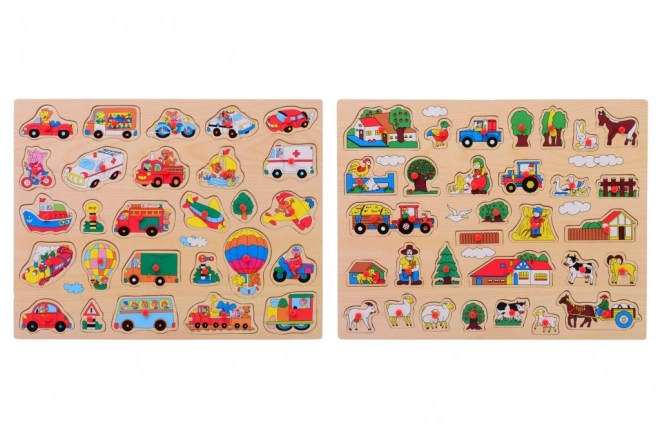 Drvene puzzle s ručkom velike