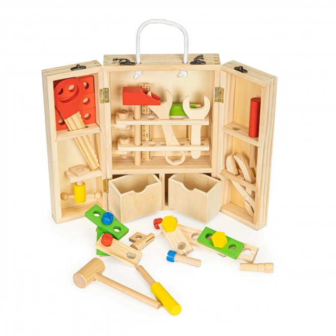 Drveni alat u radioničkoj kutiji, set XXL ECOTOYS