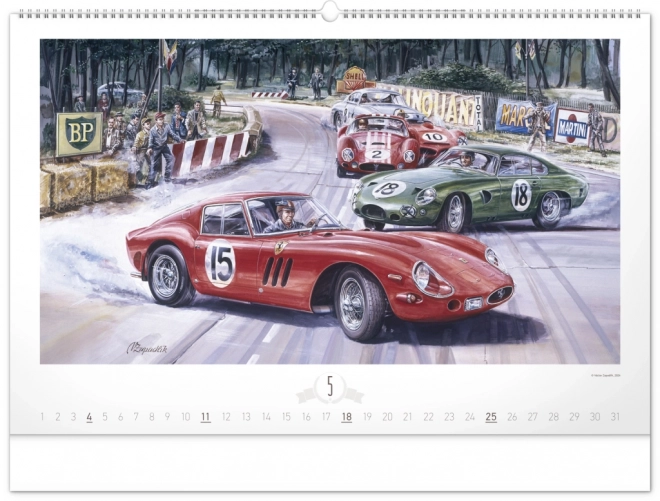 NOTIQUE Zidni kalendar Oldtimers – Václav Zapadlík 2025, 64 x 42 cm