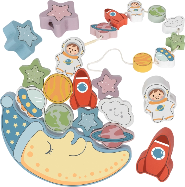 Tooky Toy Kozmički uspavani mjesec Balansirajuća drvena vezica Montessori svemir