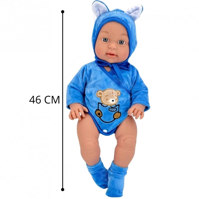Woopie kraljevska lutka beba u odijelu medvjedića 46 cm