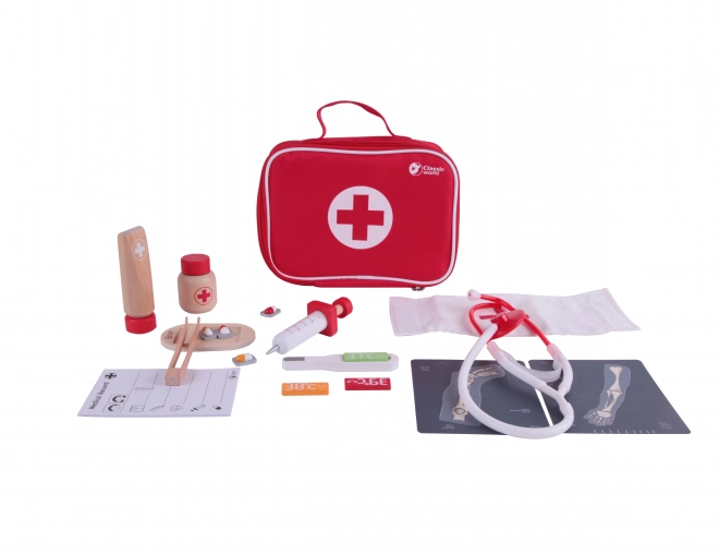 Set liječnika 19 kom drvo/plastika u papirnatoj ambalaži 21x16x8 cm