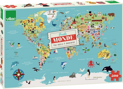 Vilac puzzle karta svijeta 500 dijelova