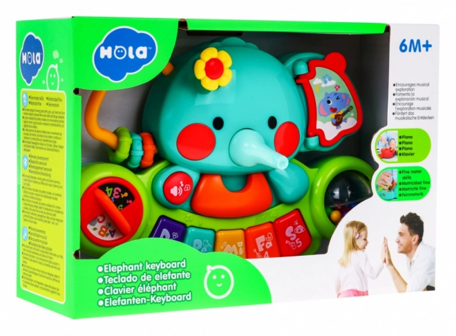 Interaktivni slon s mini klavirom za djecu 6m+ Glazbena igračka i zvečka